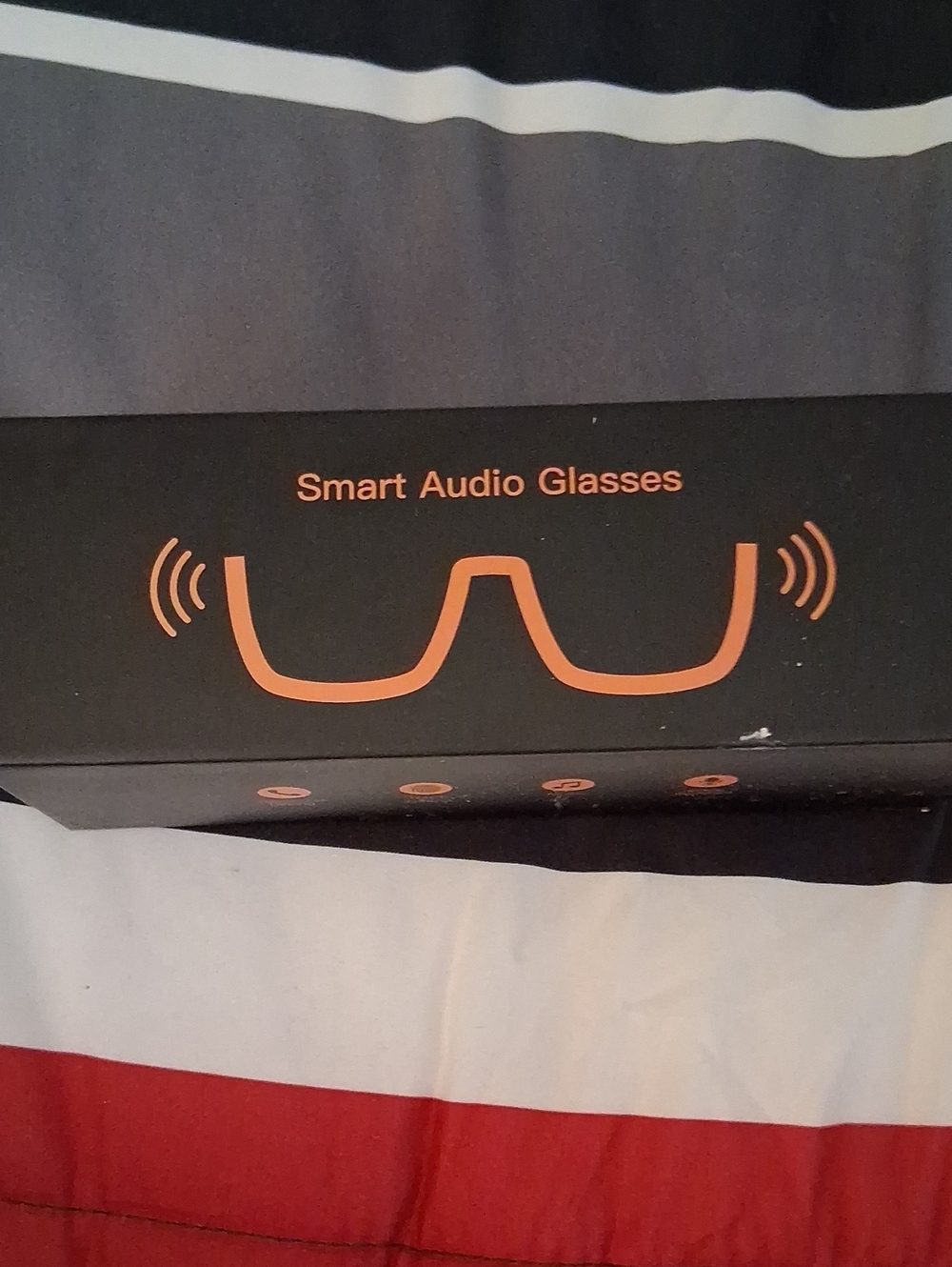 Smart Audio Glasses - Black with Orange Accent